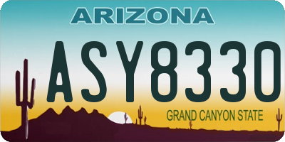 AZ license plate ASY8330