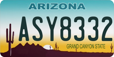 AZ license plate ASY8332
