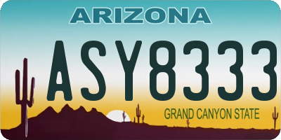 AZ license plate ASY8333