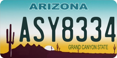 AZ license plate ASY8334