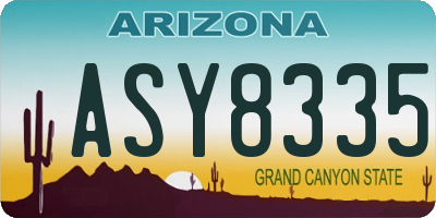 AZ license plate ASY8335