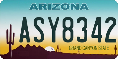 AZ license plate ASY8342