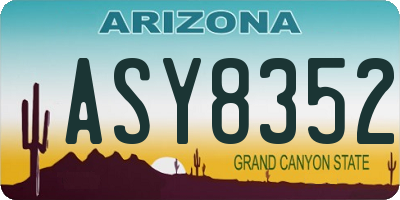 AZ license plate ASY8352
