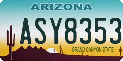 AZ license plate ASY8353