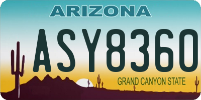 AZ license plate ASY8360
