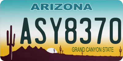 AZ license plate ASY8370
