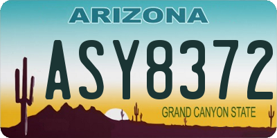 AZ license plate ASY8372