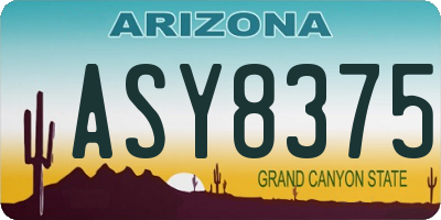 AZ license plate ASY8375