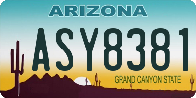 AZ license plate ASY8381