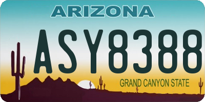 AZ license plate ASY8388