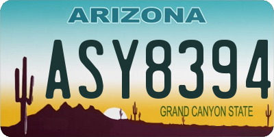 AZ license plate ASY8394