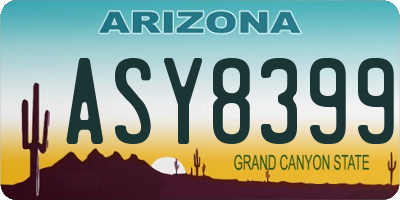 AZ license plate ASY8399