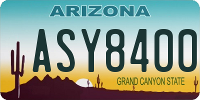 AZ license plate ASY8400