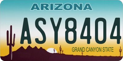 AZ license plate ASY8404