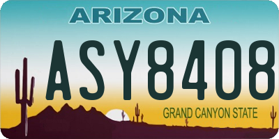 AZ license plate ASY8408