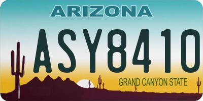 AZ license plate ASY8410