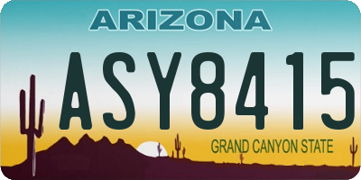 AZ license plate ASY8415