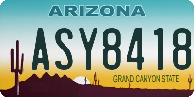 AZ license plate ASY8418