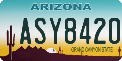 AZ license plate ASY8420