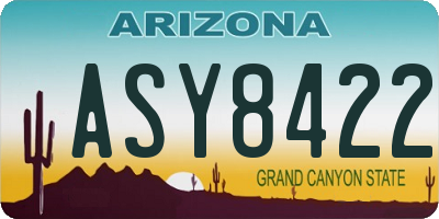 AZ license plate ASY8422