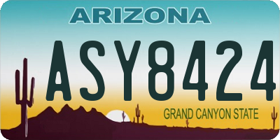 AZ license plate ASY8424
