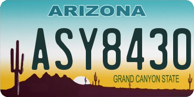 AZ license plate ASY8430