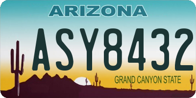 AZ license plate ASY8432