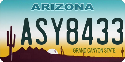 AZ license plate ASY8433