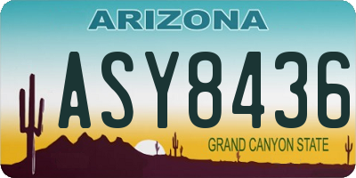 AZ license plate ASY8436