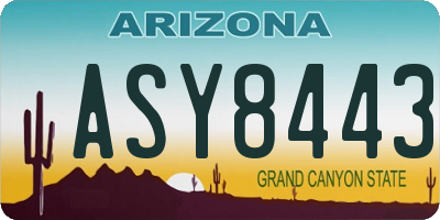 AZ license plate ASY8443