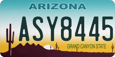 AZ license plate ASY8445