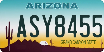 AZ license plate ASY8455