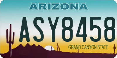 AZ license plate ASY8458