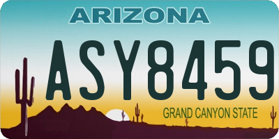 AZ license plate ASY8459