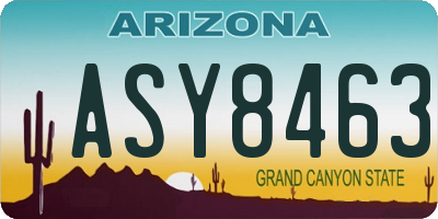 AZ license plate ASY8463