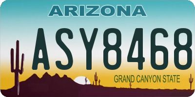AZ license plate ASY8468