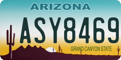 AZ license plate ASY8469