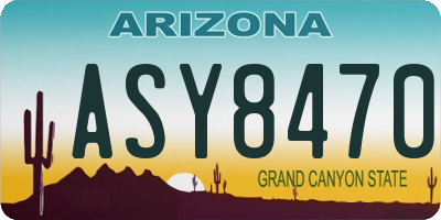 AZ license plate ASY8470