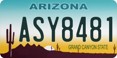 AZ license plate ASY8481
