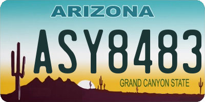 AZ license plate ASY8483