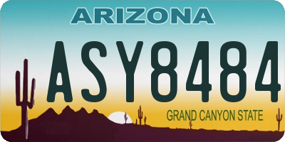 AZ license plate ASY8484