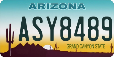AZ license plate ASY8489