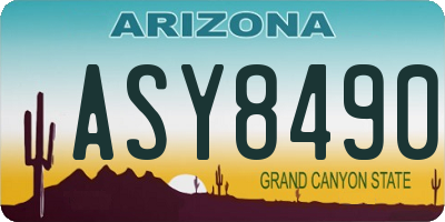 AZ license plate ASY8490