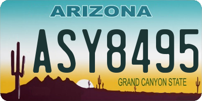 AZ license plate ASY8495