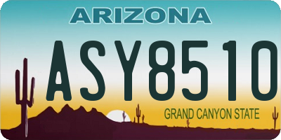 AZ license plate ASY8510