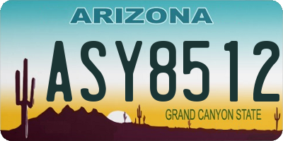 AZ license plate ASY8512