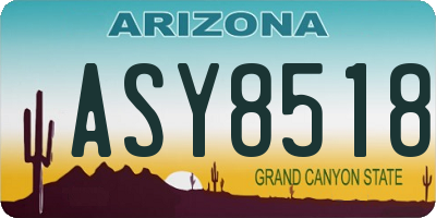 AZ license plate ASY8518