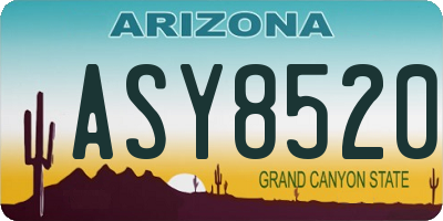 AZ license plate ASY8520