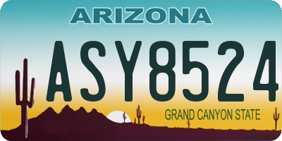 AZ license plate ASY8524