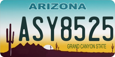 AZ license plate ASY8525